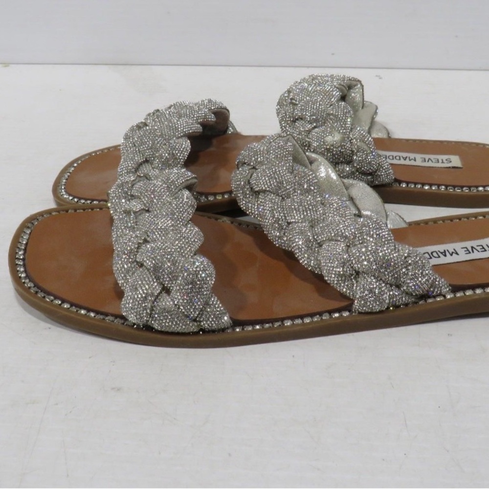 Steve Madden Silver Braided Sandals